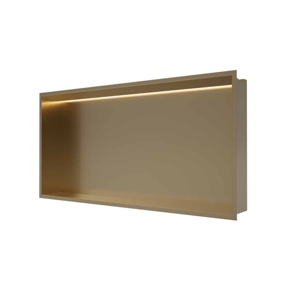 Crosswater Brushed Brass 610 x 305 Shower Wall Niche With LED Light