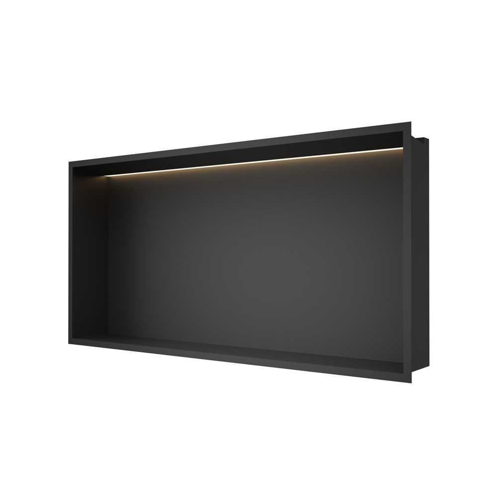 Crosswater Matt Black 610 x 305 Shower Wall Niche With LED Light