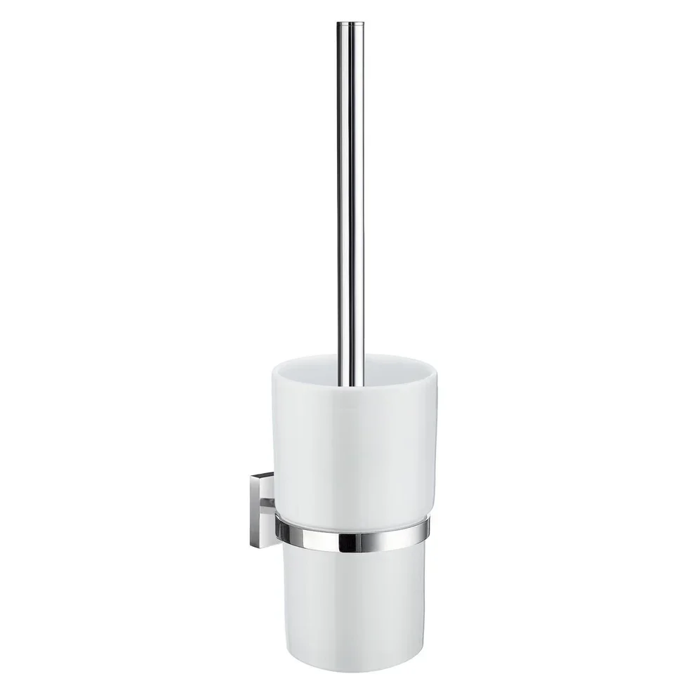 Smedbo House Chrome Toilet Brush with Porcelain Holder