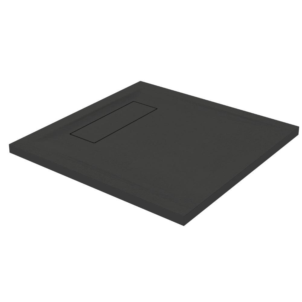 Roman Infinity 800 x 800mm Black Slate Effect Shower Tray