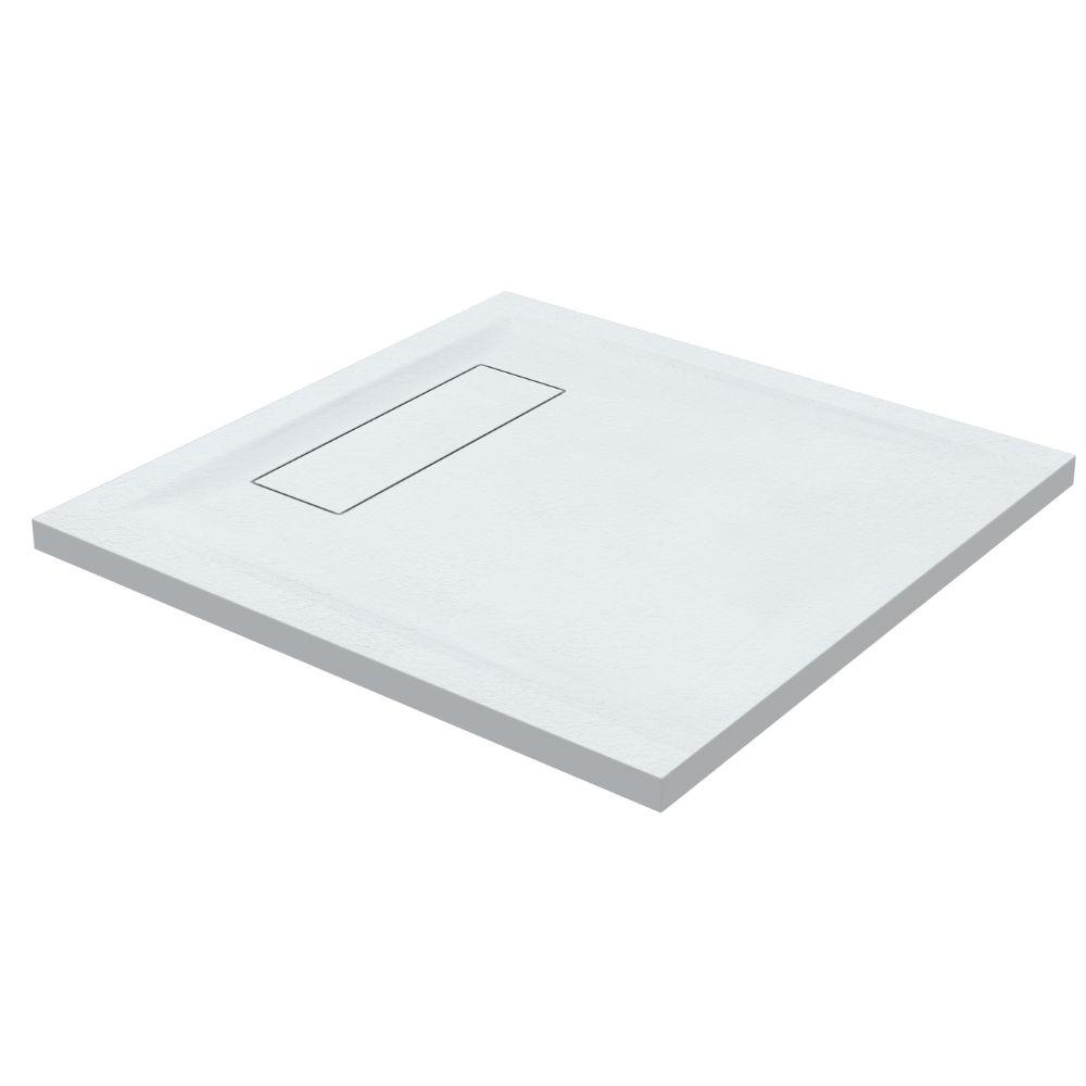 Roman Infinity 800 x 800mm White Slate Effect Shower Tray