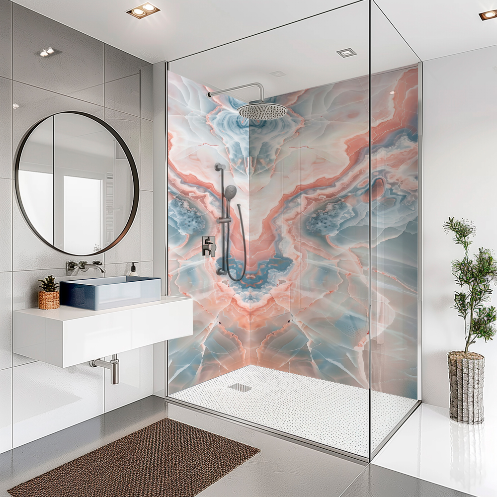 SplashBax Acrylic Shower Panel Onyx Summer Sky