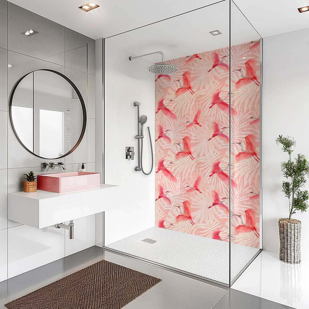 SplashBax Acrylic Shower Panel Pink Love