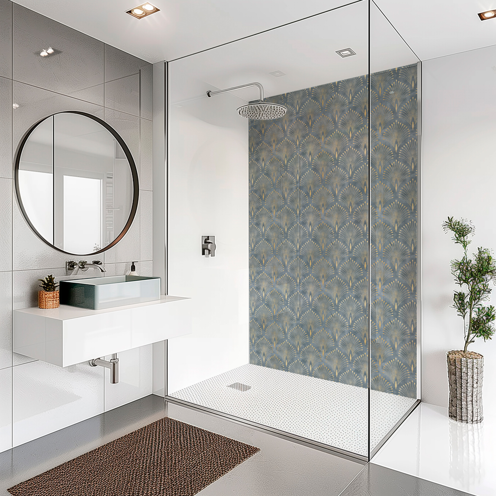 SplashBax Acrylic Shower Panel Art Deco Peacock