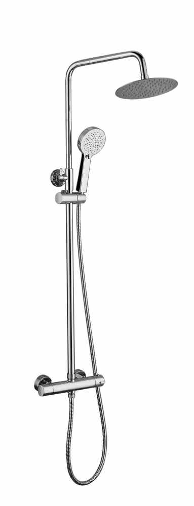 Chrome Dual Control Shower Bar Valve - Fixed Head & Slide Rail