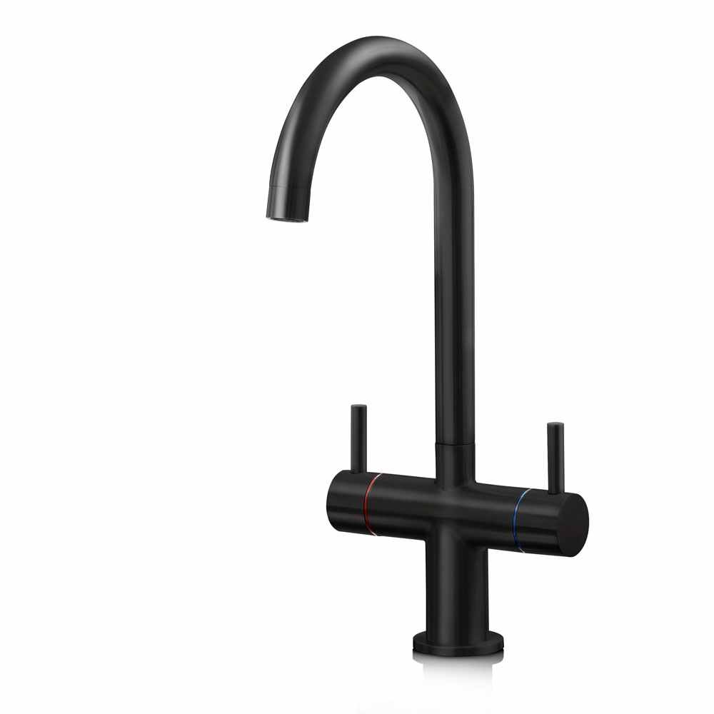 Shannon Twin Lever Kitchen Mixer Tap - Black