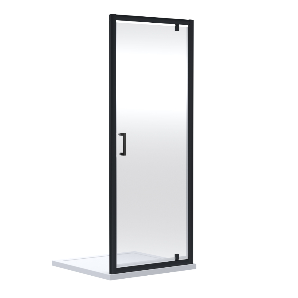 Nuie Rene Matt Black 760mm Pivot Shower Door