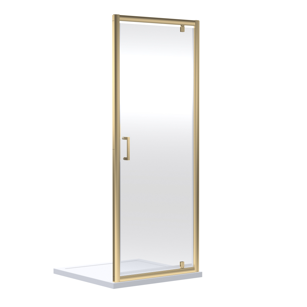 Nuie Rene Brushed Brass 900mm Pivot Shower Door