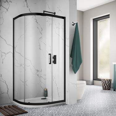 Sommer 800 x 800mm Matt Black Single Door Quadrant Enclosure