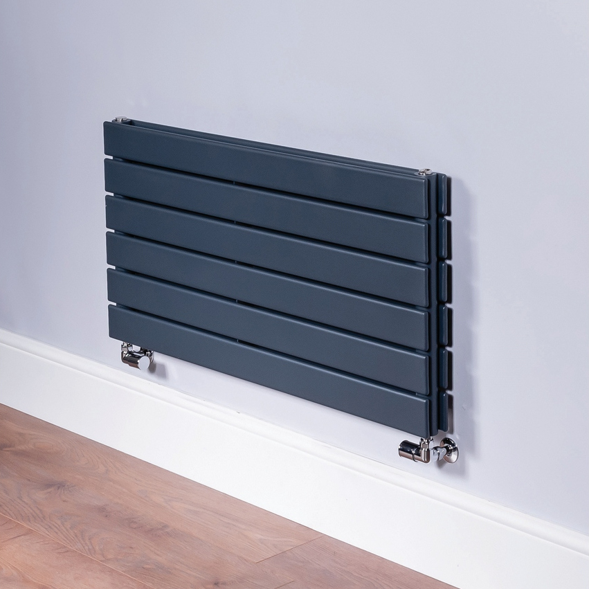 DQ Strata 452 x 900mm Double Column Anthracite Horizontal Radiator