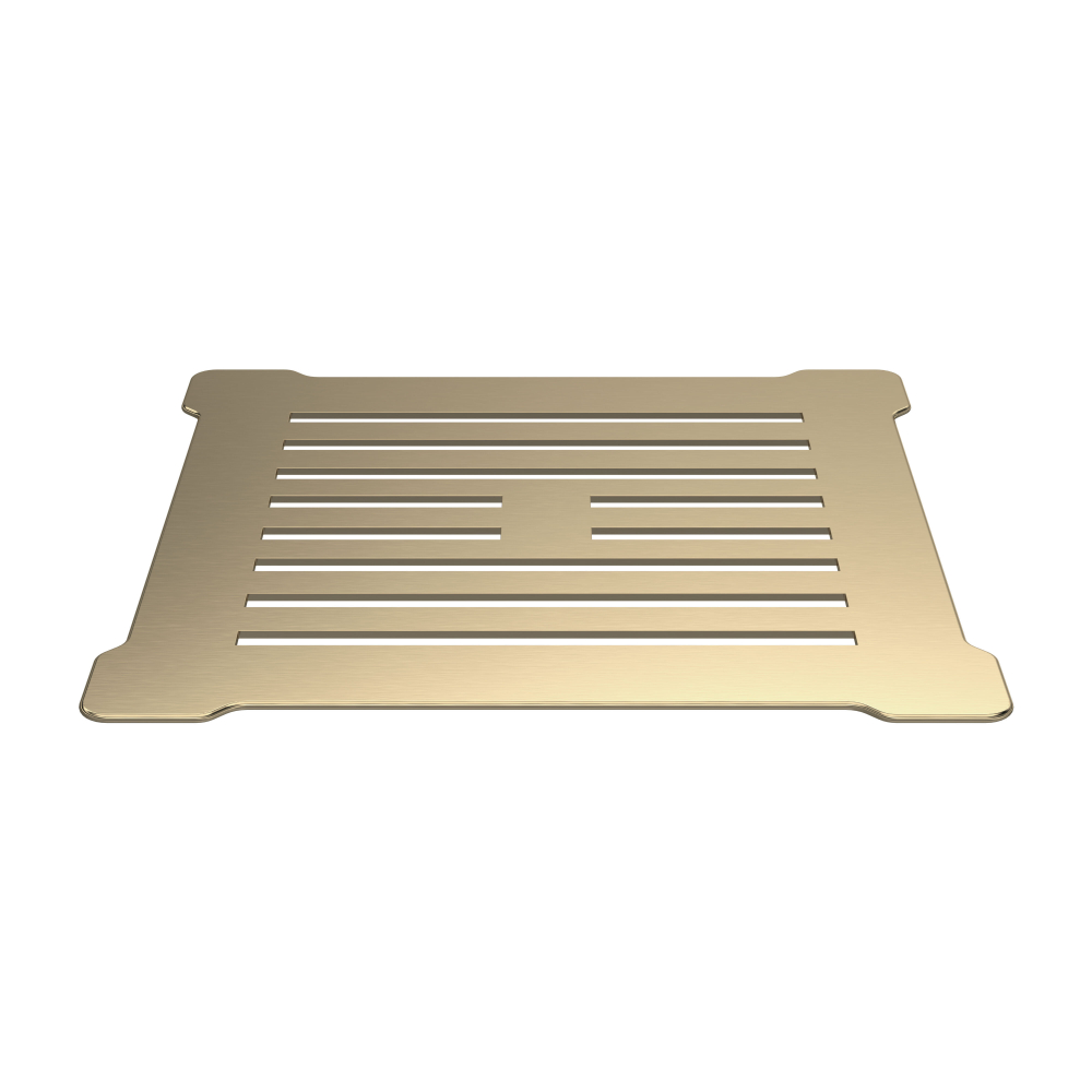 Nuie Brushed Brass Grid Square Shower Tray Waste