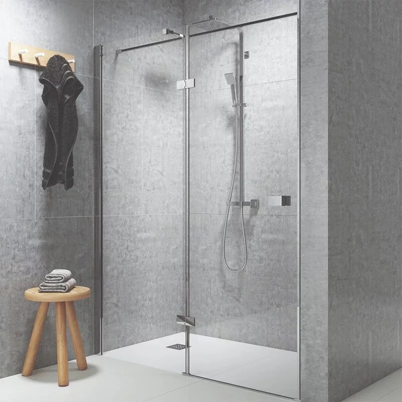 Vodas 8 Stella 1200 Frameless Hinge Door Shower Enclosure - Silver - RH - CLEARANCE