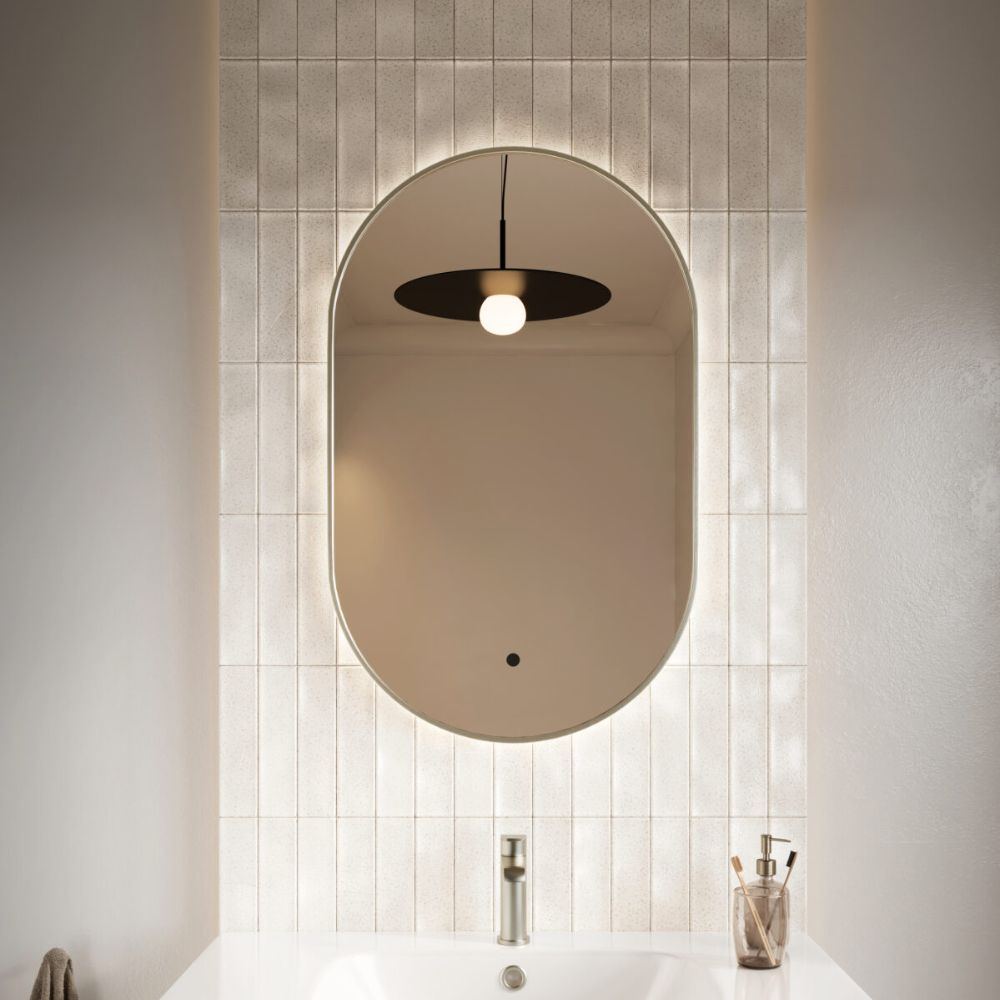 Scudo Aubrey LED Mirror Brushed Nickel 500 x 800mm
