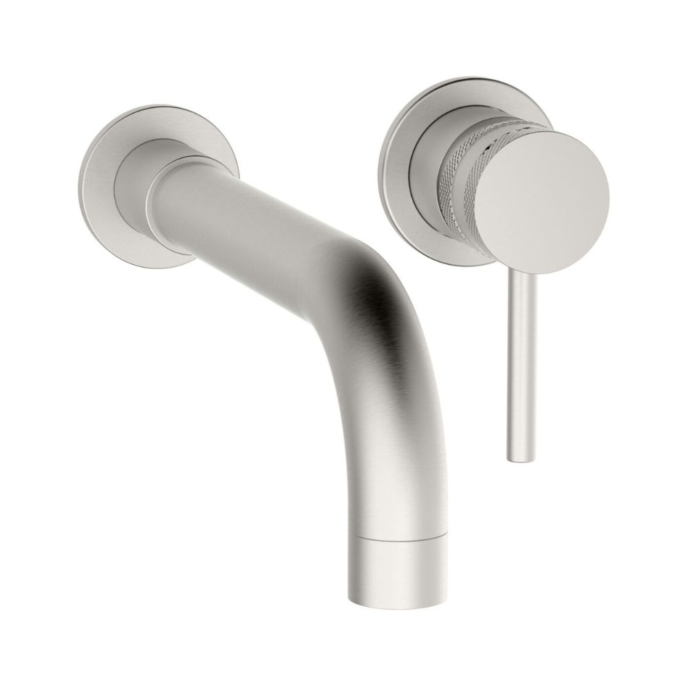 Scudo Core Brushed Nickel Wall Mounted Basin and Bath Tap