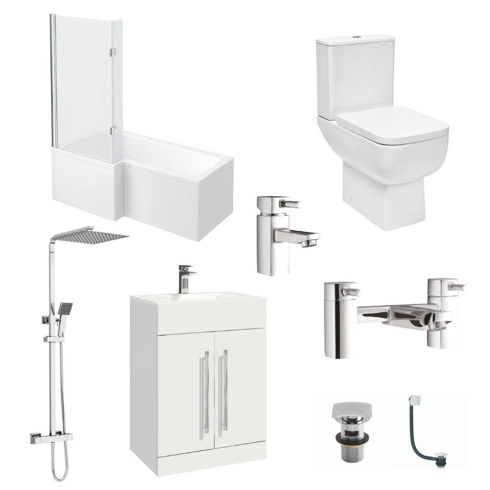Complete Square Shower Bath Bathroom Suite by Scudo RDBSCOLSUITE1