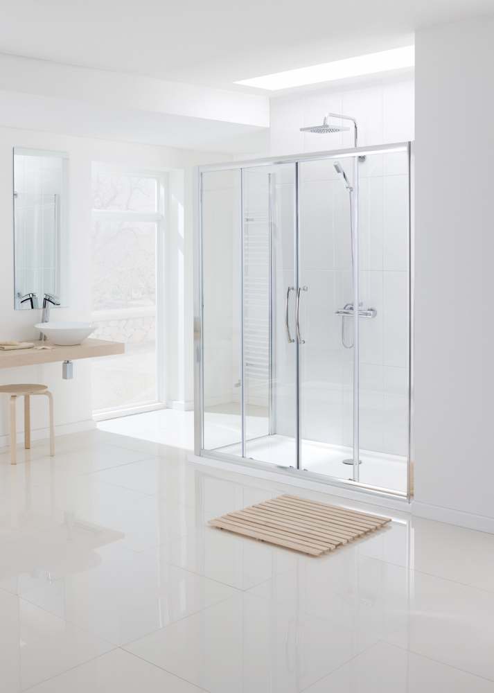 Lakes Classic 2000mm Showering Spaces Semi-Frameless Double Sliding Door