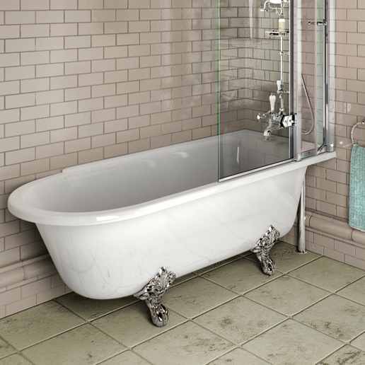 Burlington Hampton Freestanding Traditional Shower Bath Right Handed