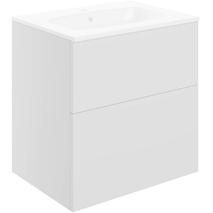 Shetland 610mm Matt White 2 Drawer Wall Hung Vanity Unit