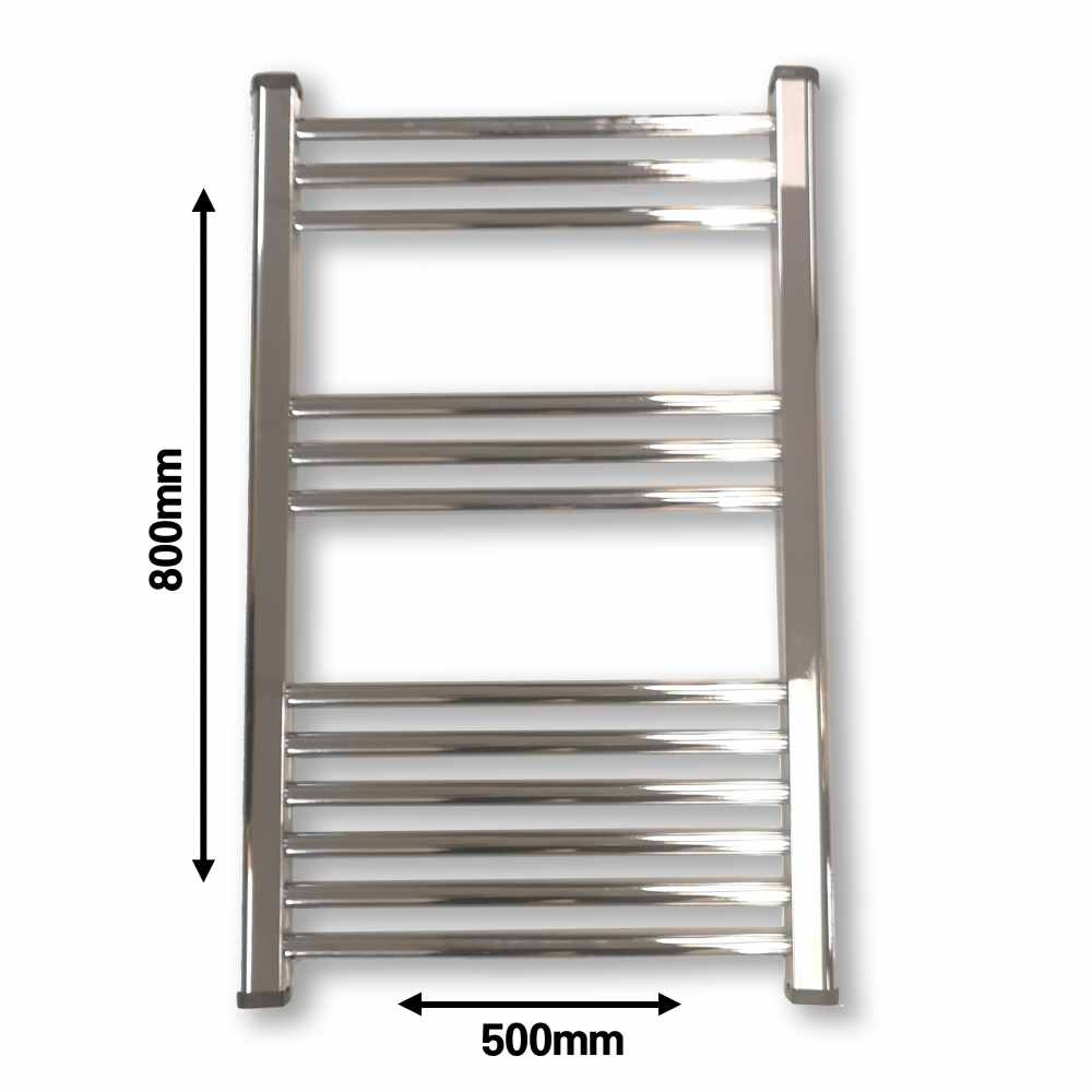 G4K Bathroom Towel Radiator - 800 x 500 - Chrome - FREE Valves