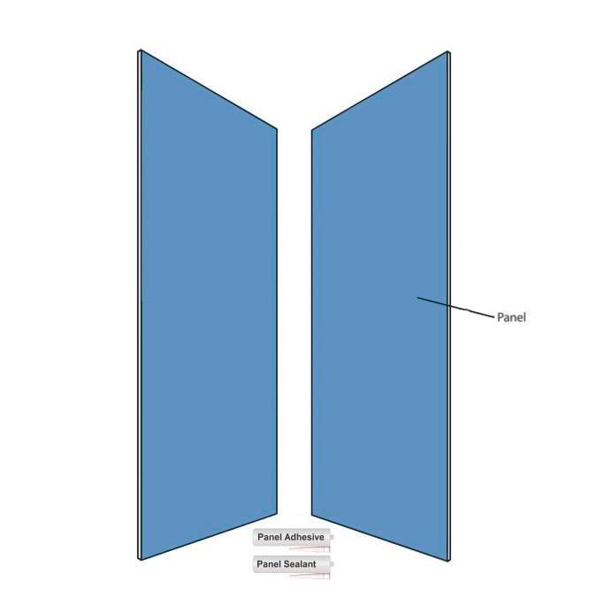 Showerwall Acrylic Solid Colours 2 Sided Kit