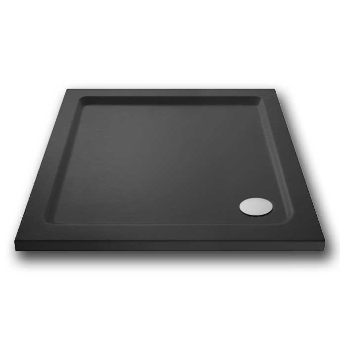 Nuie Pearlstone 760 x 760 Slate Grey Square Shower Tray