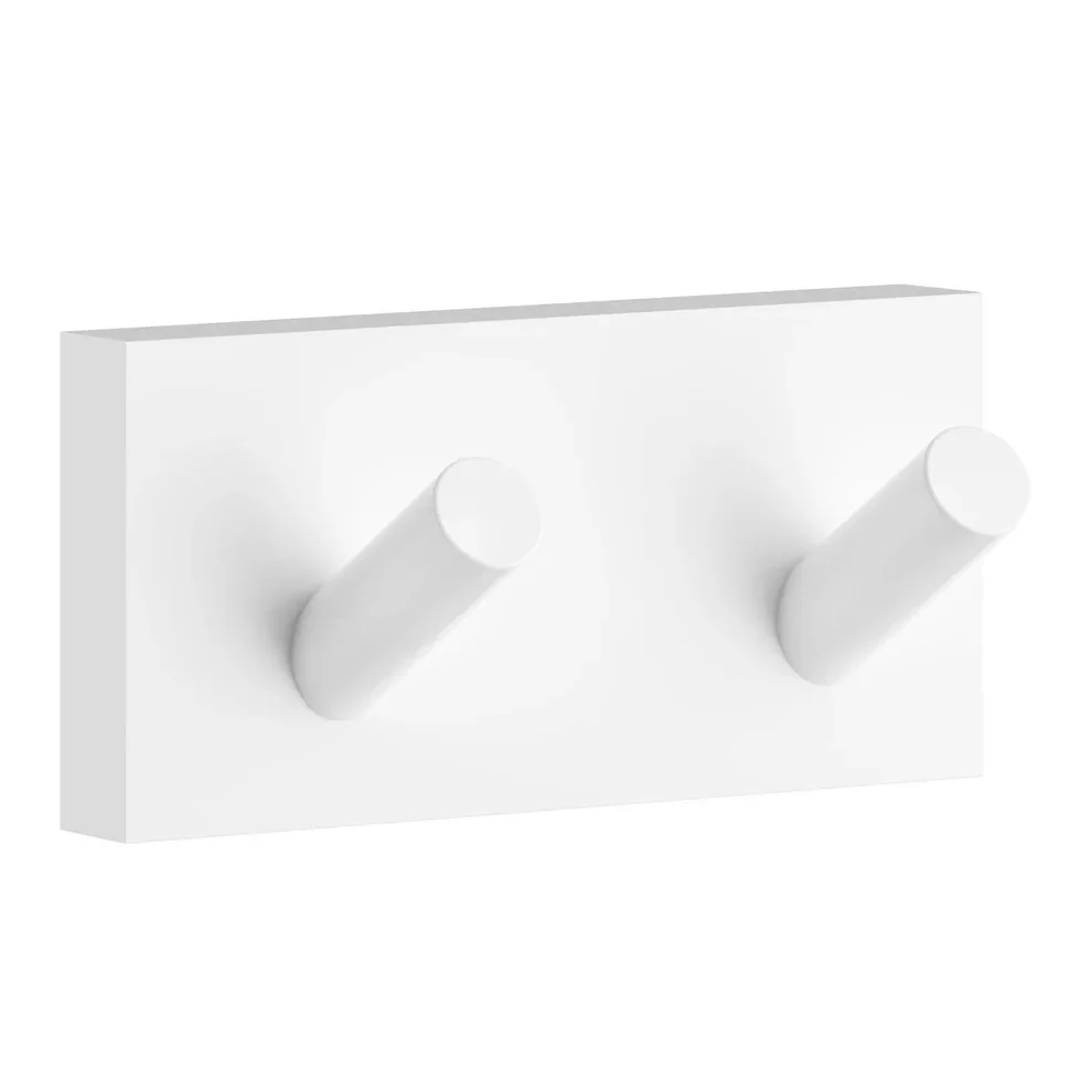 Smedbo House Matt White Double Towel Hook