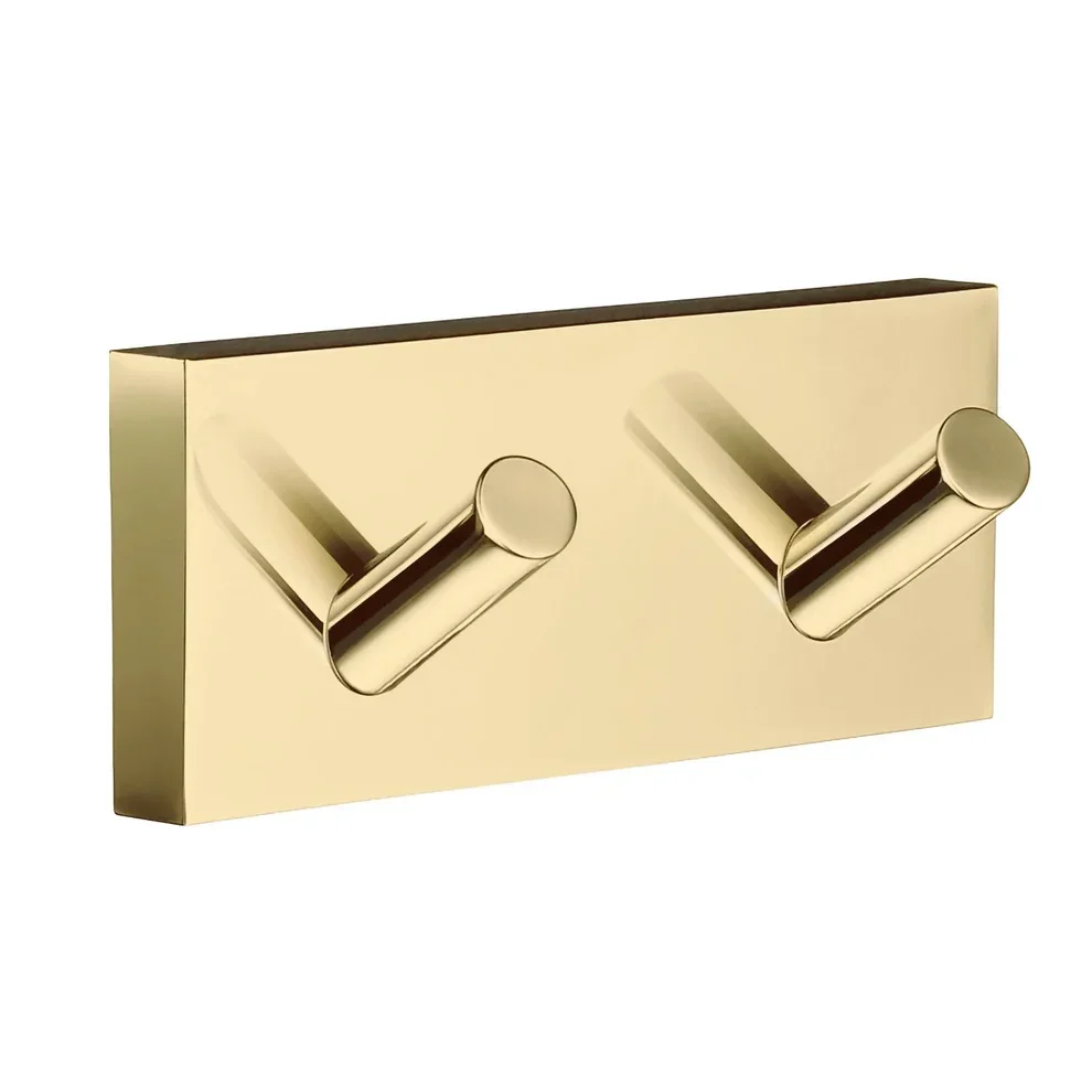 Smedbo House Polished Brass Double Towel Hook