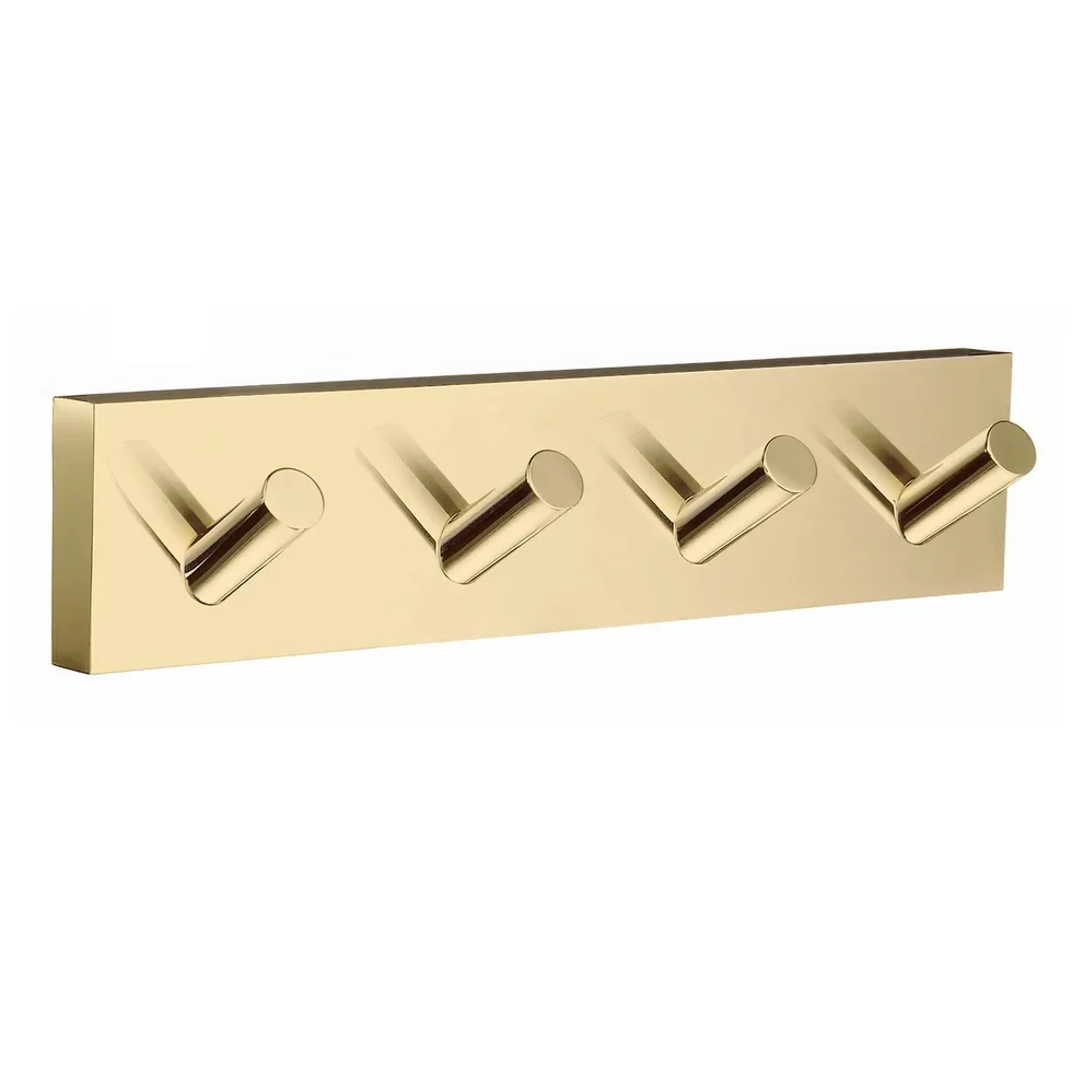 Smedbo House Polished Brass Quadruple Towel Hook
