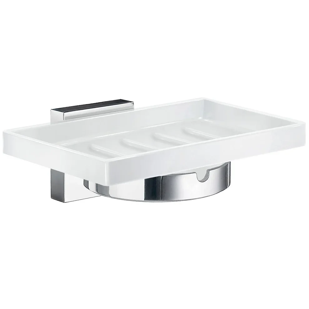 Smedbo House Porcelain Soap Dish with Chrome Holder