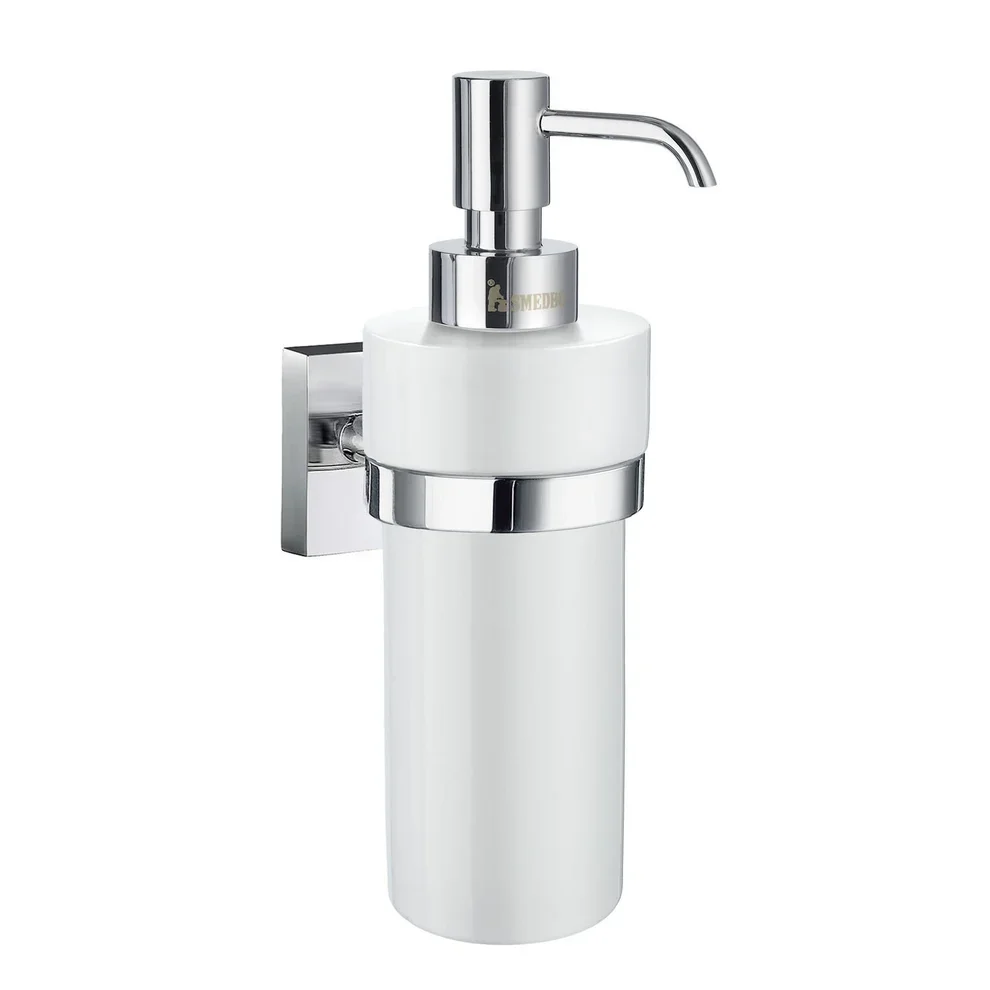 Smedbo House Porcelain Soap Dispenser with Chrome Holder