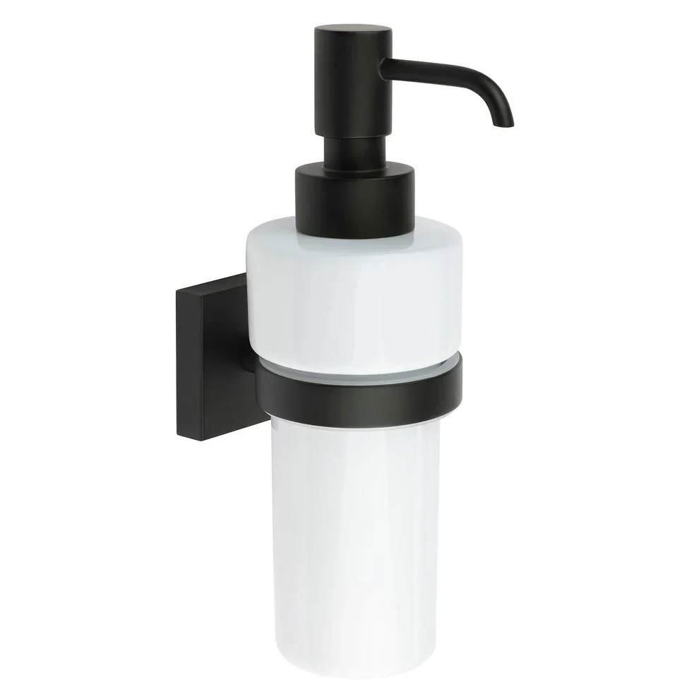 Smedbo House Porcelain Soap Dispenser with Matt Black Holder