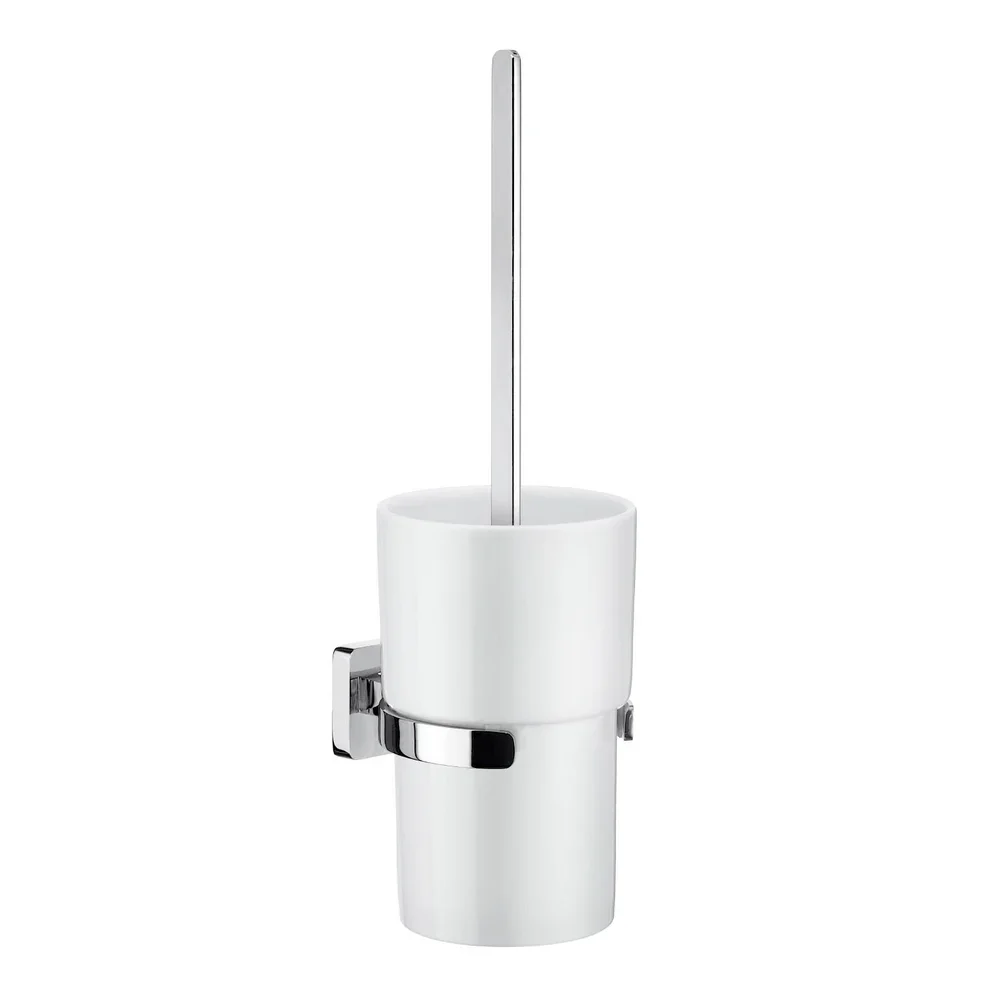 Smedbo Ice Chrome Toilet Brush with Porcelain Holder