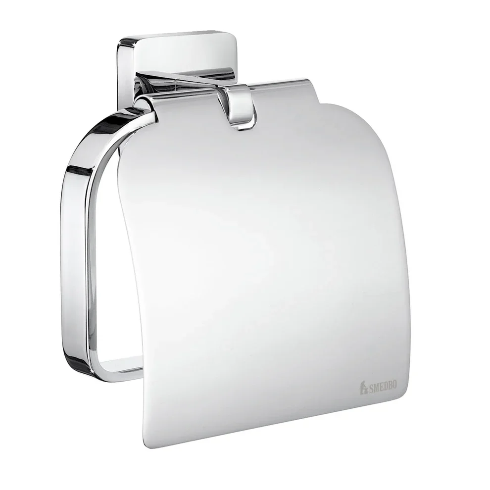 Smedbo Ice Polished Chrome Roll Holder with Cover