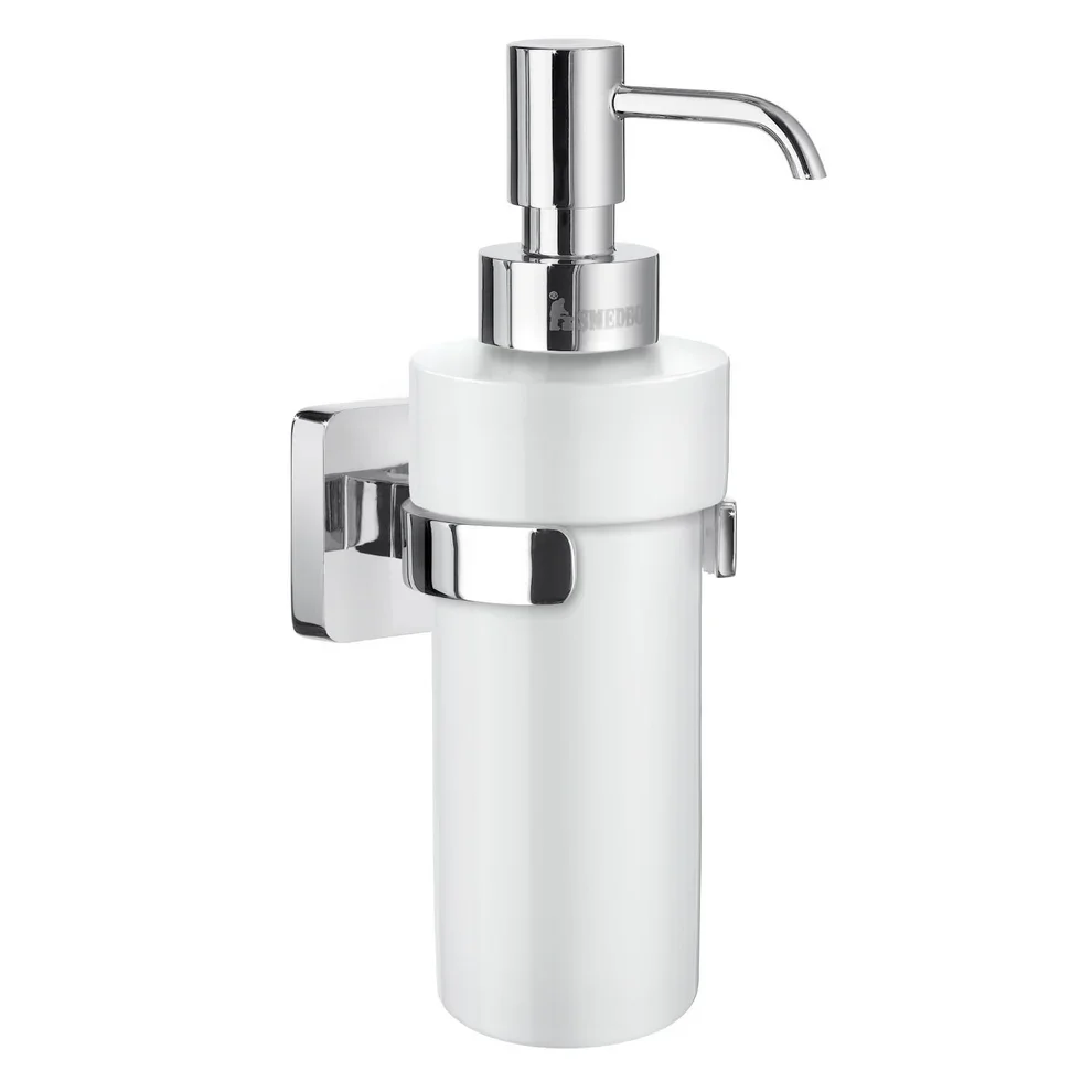Smedbo Ice Round Chrome and Porcelain Soap Dispenser