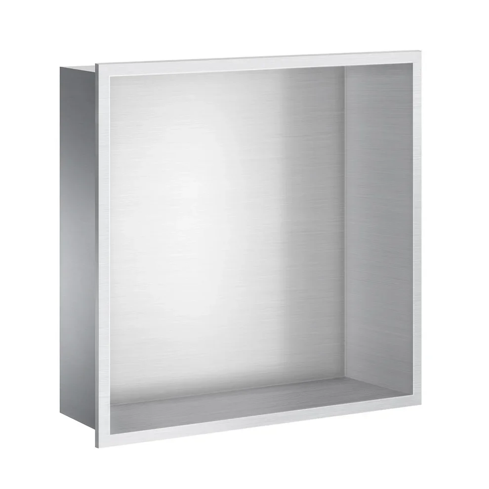 Smedbo Sideline 300 x 300mm Brushed Stainless Steel Wall Niche