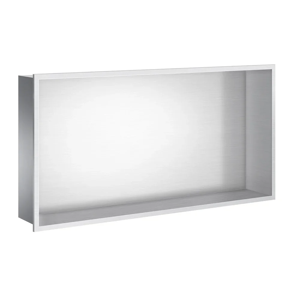 Smedbo Sideline 300 x 600mm Brushed Stainless Steel Wall Niche
