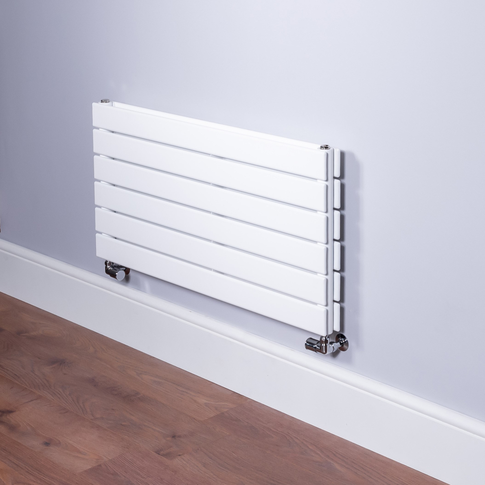 DQ Strata 452 x 900mm Double Column White Gloss Horizontal Radiator