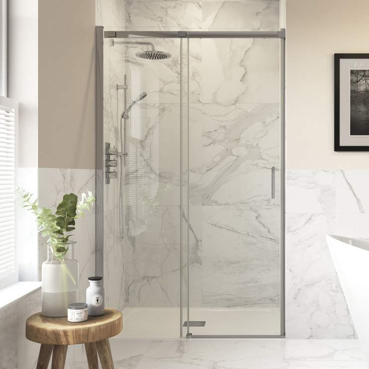 Supreme 1200mm Semi-Framed Sliding Door Shower Enclosure