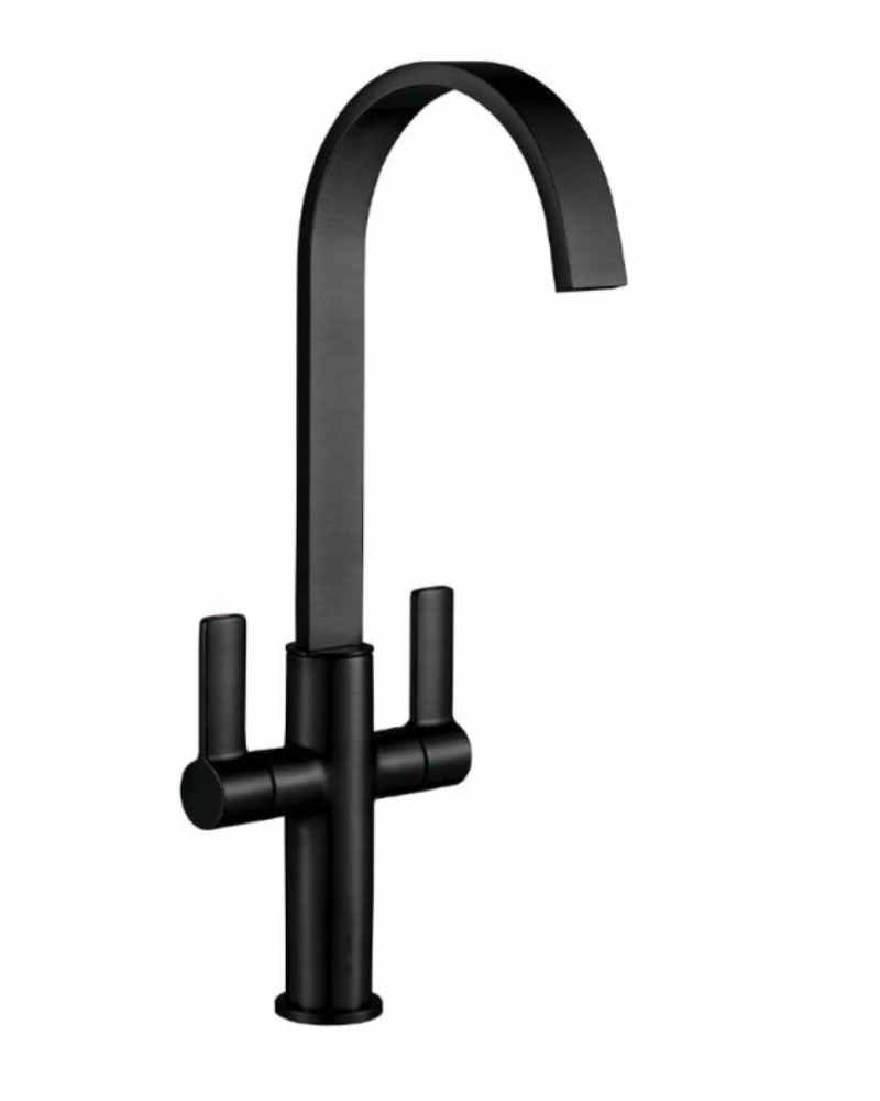 Jeroni Swept Matt Black Kitchen Mixer Tap - Francis Pegler Comap