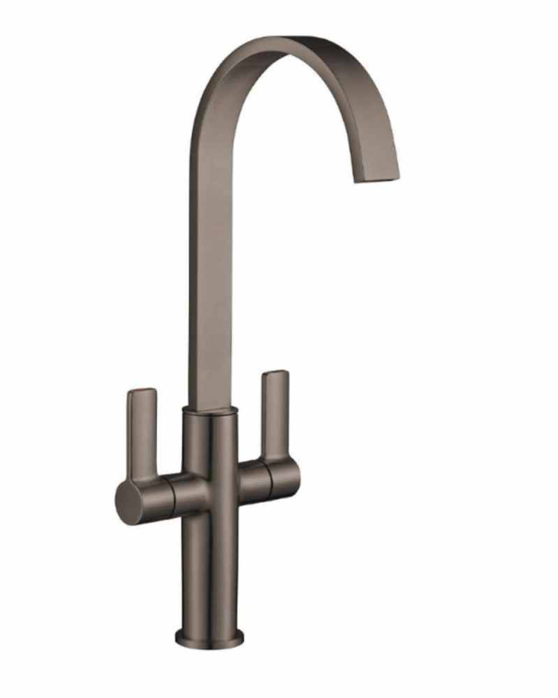 Jeroni Swept Gunmetal Kitchen Mixer Tap - Francis Pegler Comap