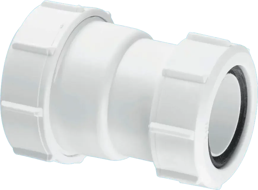 McAlpine Straight White Waste Pipe Connector 40mm x 40mm - 1.5" - T28M