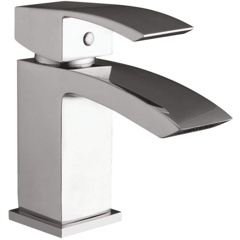 Scudo Descent Mono Basin Mixer Tap with Push Waste