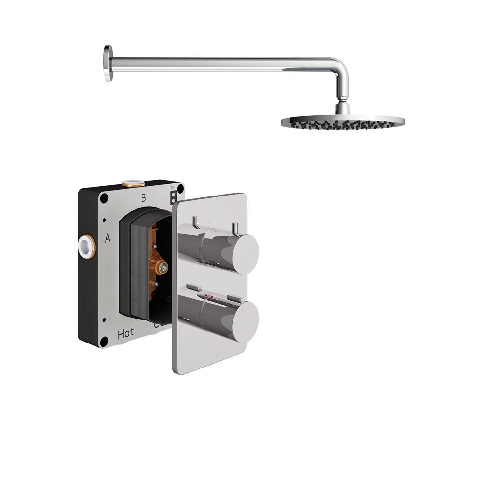 Abacus Shower Pack 1 Round Fixed Shower Arm And Head - Chrome