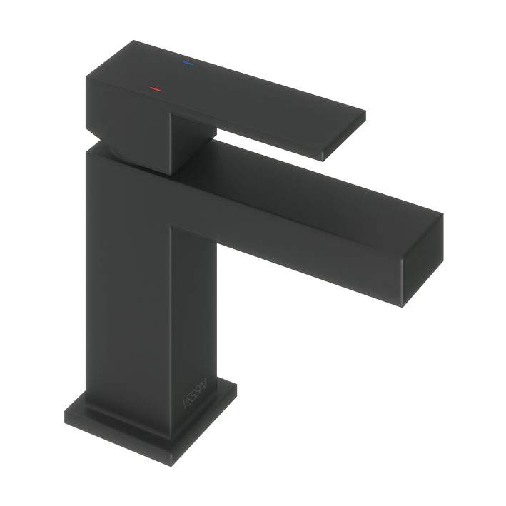 Abacus Plan Mini Mono Basin Mixer Tap - Matt Black