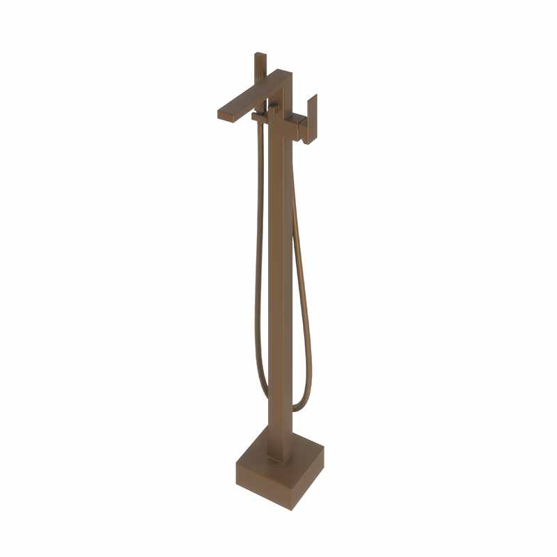 Abacus Plan Freestanding Bath Shower Mixer Tap - Brushed Bronze