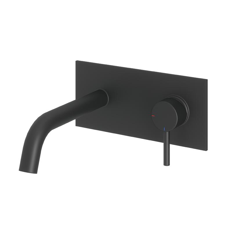 Abacus Iso Wall Mounted Basin Mixer - Black