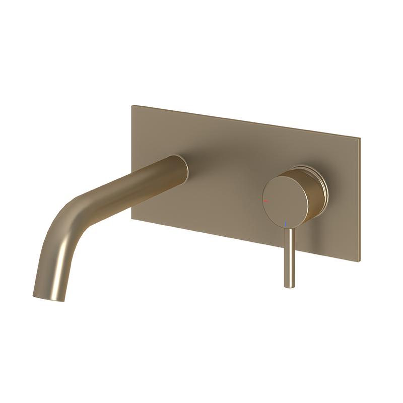 Abacus Iso Wall Mounted Basin Mixer - Brushed Nickel