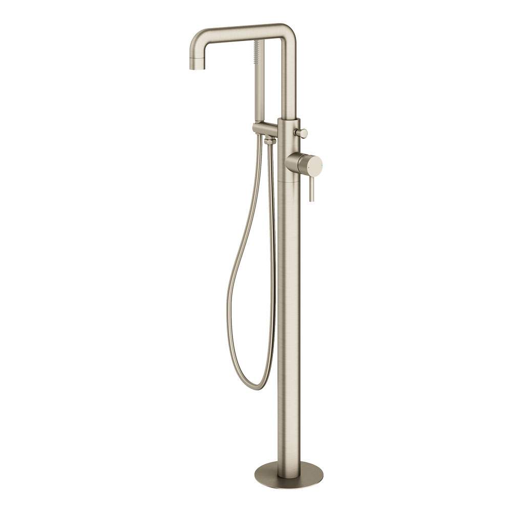 Abacus Iso Pro Freestanding Bath Shower Mixer - Brushed Nickel