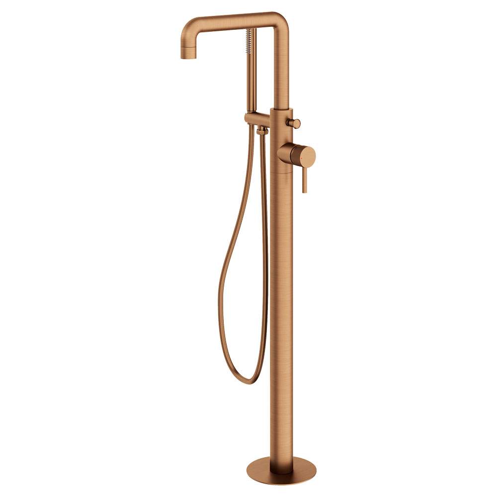 Abacus Iso Pro Freestanding Bath Shower Mixer Tap - Brushed Bronze