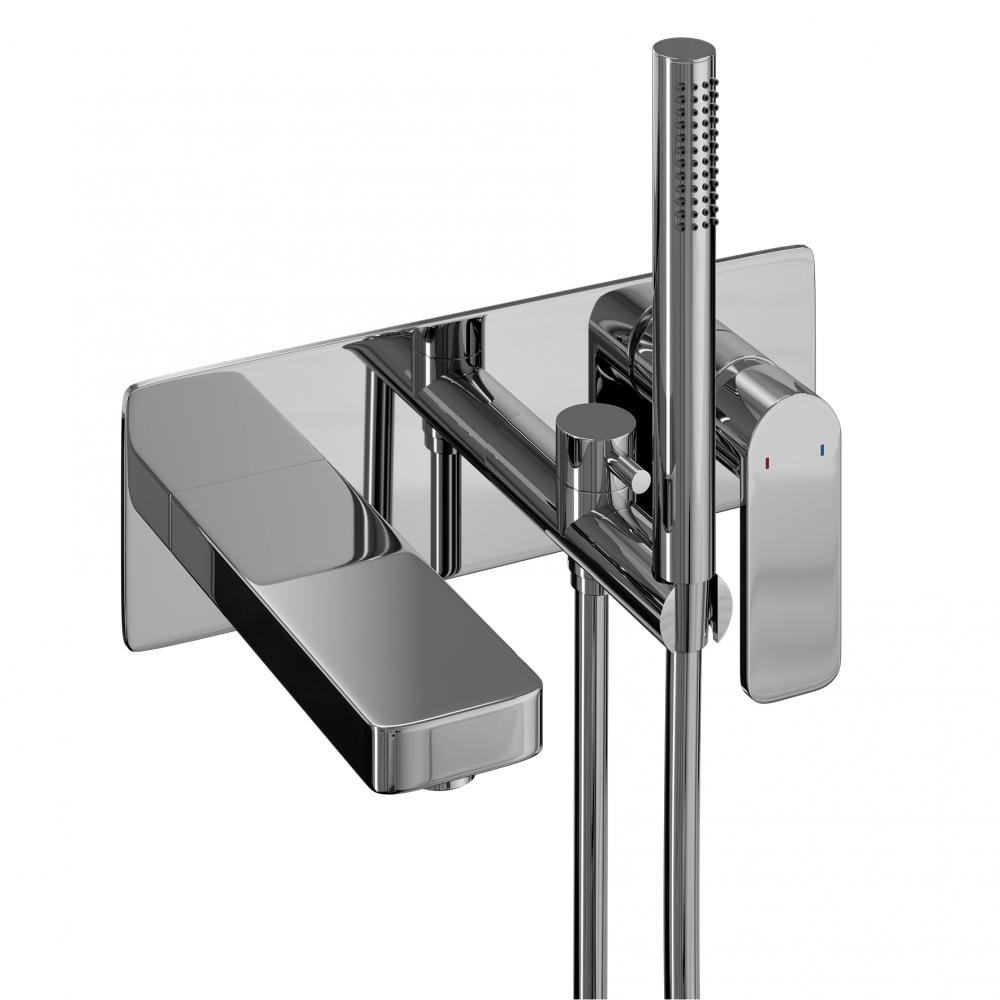 Abacus Edge Wall Mounted Bath Shower Mixer - Chrome